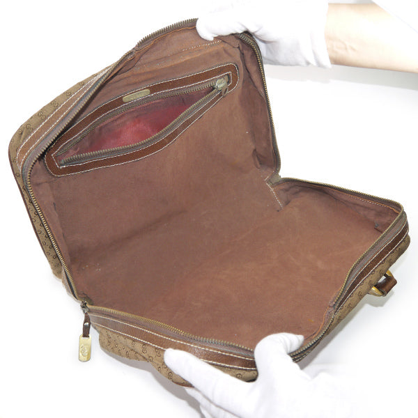 OLD Gucci メキシコ製!!希少マイクロGGジャガード ミニボストン（茶）