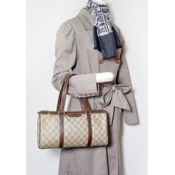 OLD Gucci　2WAYドラム型ミニボストン（茶）