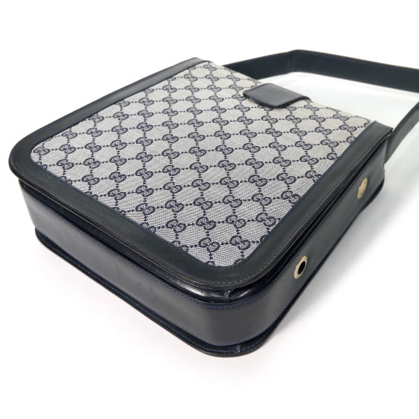 OLD Gucci 70s希少!ボックス型2WAYジャガードショルダー（青）