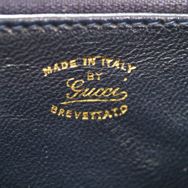 OLD Gucci 70s希少!ボックス型2WAYジャガードショルダー（青）