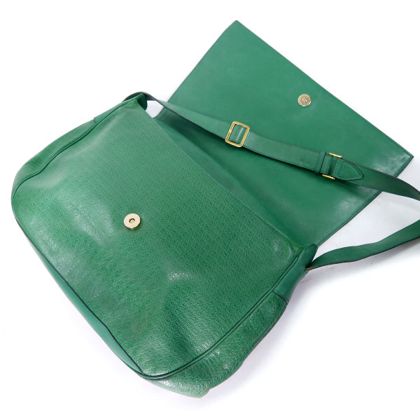 OLD Gucci　GG型押し A4ショルダーバッグ（緑）