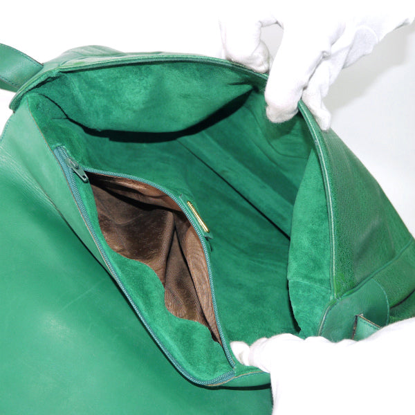 OLD Gucci　GG型押し A4ショルダーバッグ（緑）