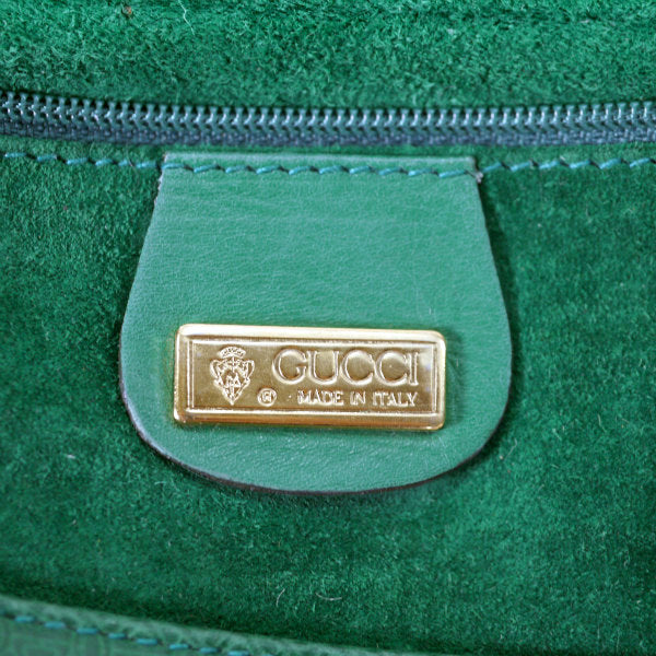 OLD Gucci　GG型押し A4ショルダーバッグ（緑）