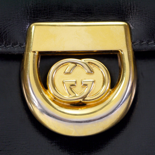 OLD Gucci　総革GG金具2WAYショルダーバッグ（黒）