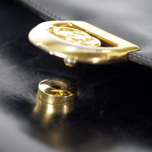 OLD Gucci　総革GG金具2WAYショルダーバッグ（黒）