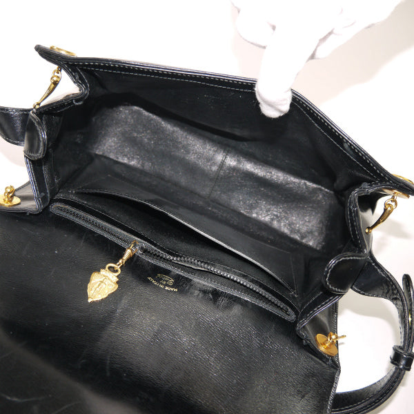 OLD Gucci　総革GG金具2WAYショルダーバッグ（黒）