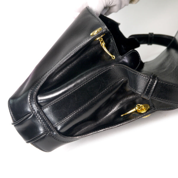 OLD Gucci　総革GG金具2WAYショルダーバッグ（黒）