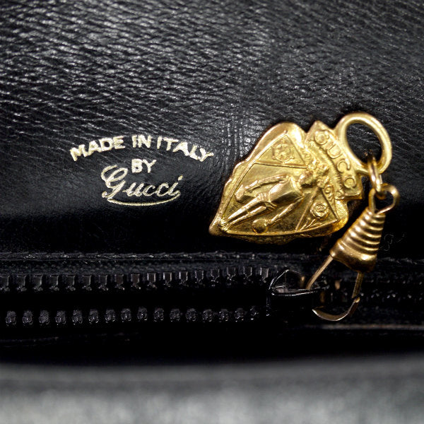 OLD Gucci　総革GG金具2WAYショルダーバッグ（黒）