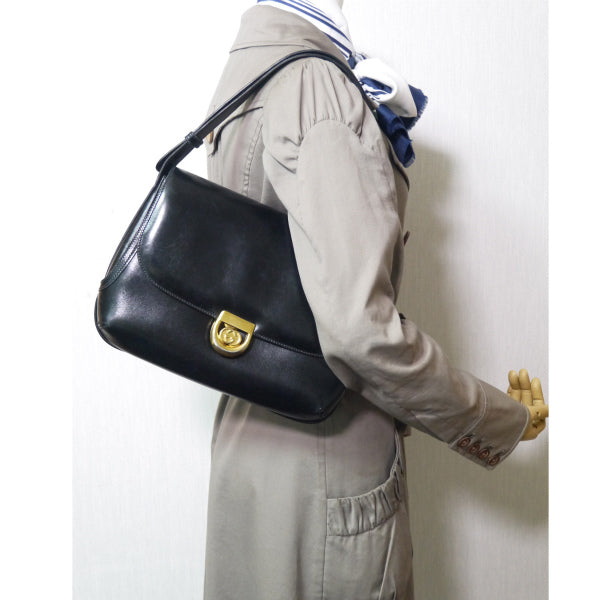 OLD Gucci　総革GG金具2WAYショルダーバッグ（黒）