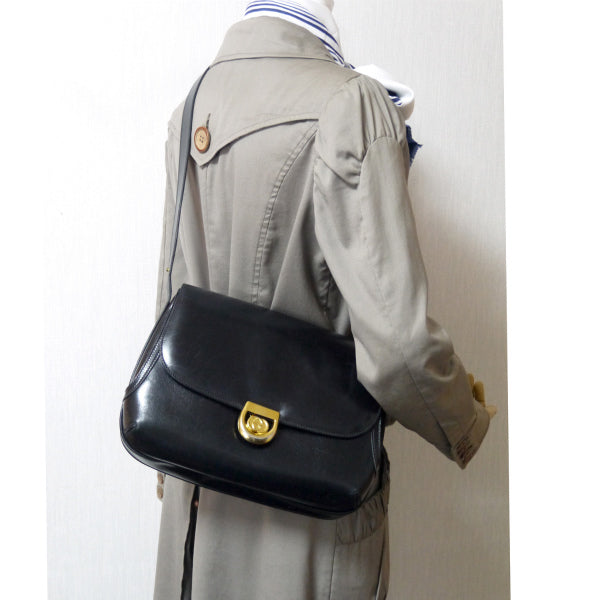 OLD Gucci　総革GG金具2WAYショルダーバッグ（黒）