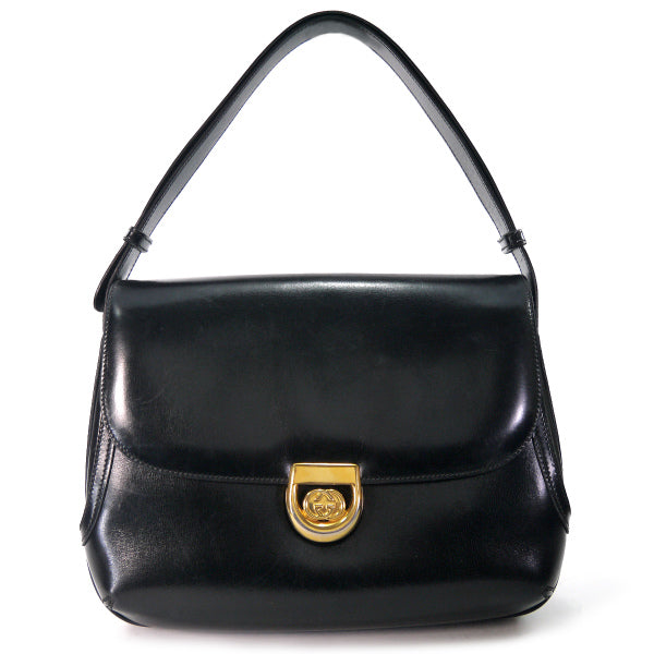 OLD Gucci　総革GG金具2WAYショルダーバッグ（黒）