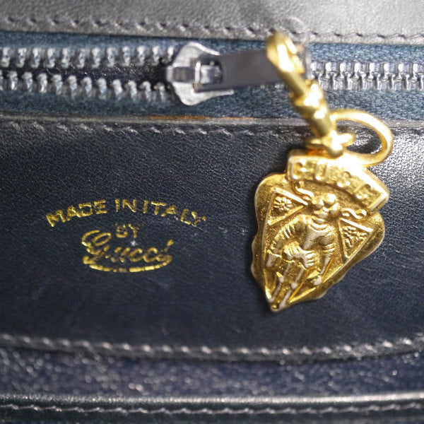 OLD Gucci　総革GG金具レターカットショルダー（黒）