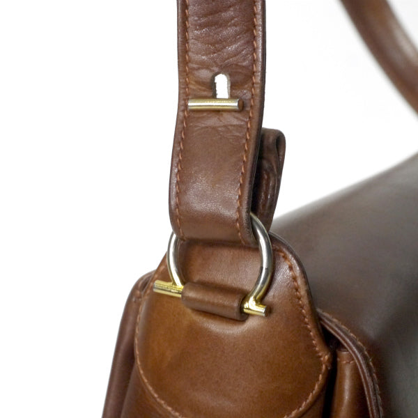 OLD Gucci　総革GGロック金具2WAYショルダー（濃茶）