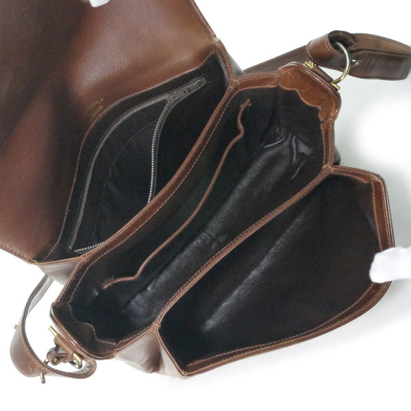 OLD Gucci　総革GGロック金具2WAYショルダー（濃茶）