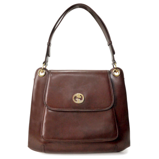 OLD Gucci　総革GG金具2WAYショルダー（濃茶）
