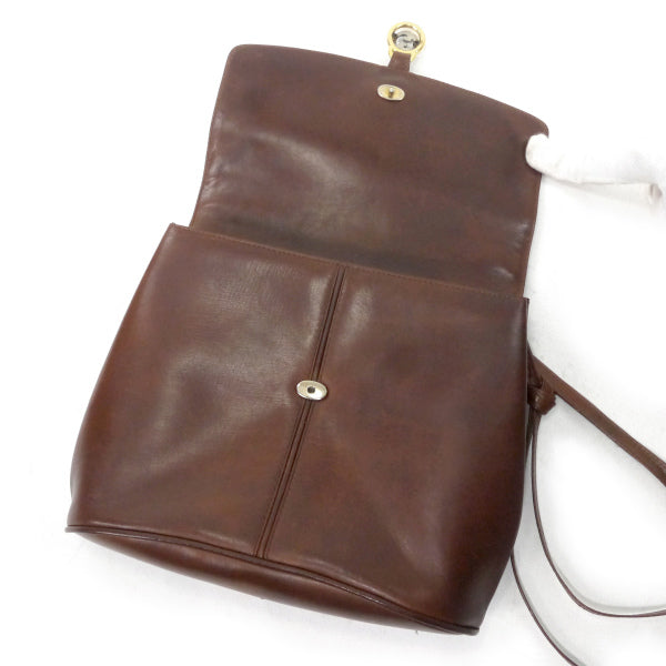 OLD Gucci　総革GG金具スクエアミニショルダー（濃茶）