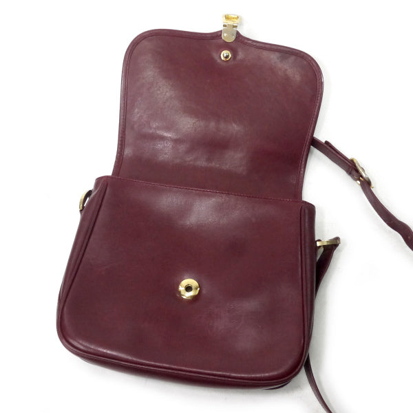 OLD Gucci バーガンディ カーフレザー ショルダーバッグ