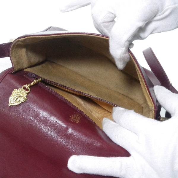 OLD Gucci バーガンディ カーフレザー ショルダーバッグ