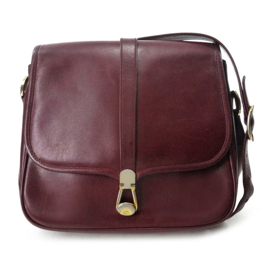 OLD Gucci バーガンディ カーフレザー ショルダーバッグ