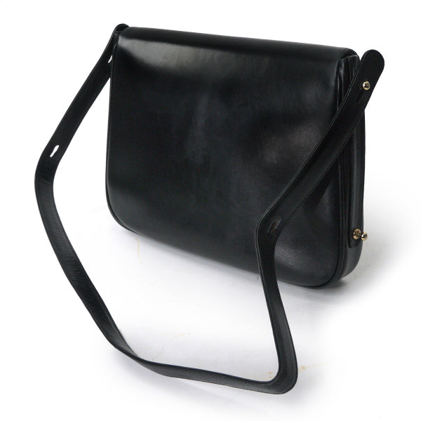 OLD Gucci　総革G金具フラップ2WAYショルダー（黒）