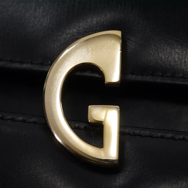 OLD Gucci　総革G金具フラップ2WAYショルダー（黒）