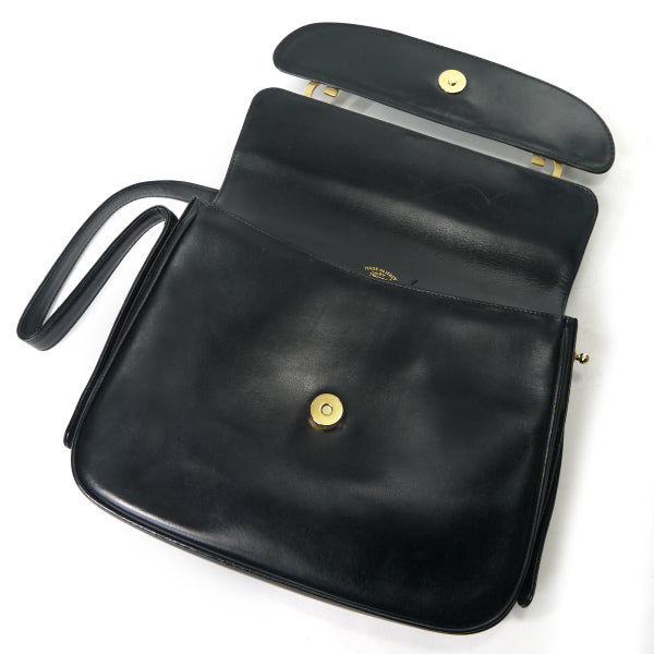 OLD Gucci　総革G金具フラップ2WAYショルダー（黒）