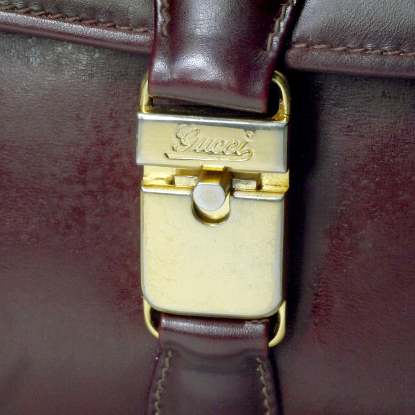 OLD Gucci　総革ロゴ金具スクエアショルダー（ボルドー）