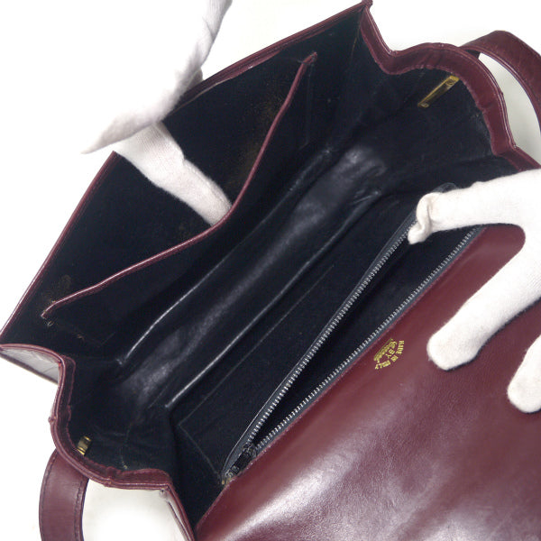 OLD Gucci　70s総革GGロゴショルダー（ボルドー）