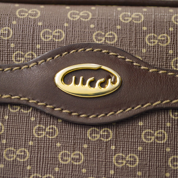 OLD Gucci　レア！筆記体ロゴ×マイクロＧＧボストン（茶）