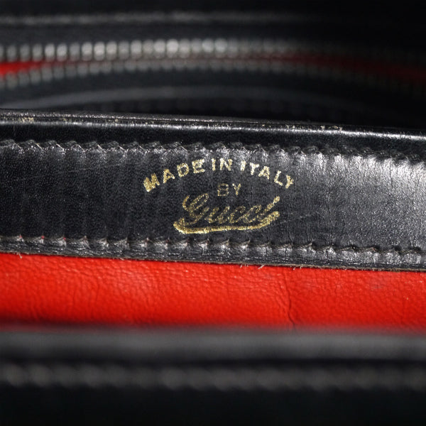 OLD Gucci　総革トップターンロックハンドバッグ（黒）
