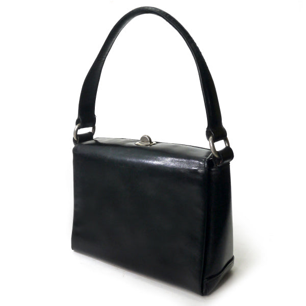 OLD Gucci　総革トップターンロックハンドバッグ（黒）