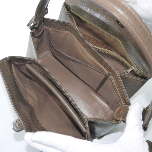 OLD Gucci　ピグスキン スクエアハンドバッグ（濃茶）