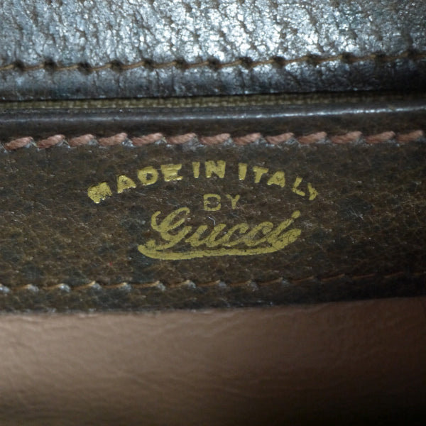 OLD Gucci　ピグスキン スクエアハンドバッグ（濃茶）