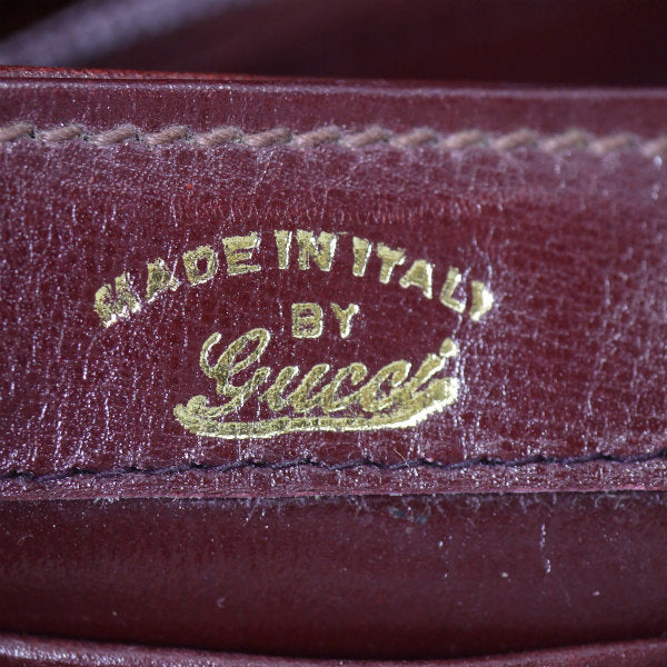 OLD Gucci　総革製スクエアハンドバッグ（ボルドー）