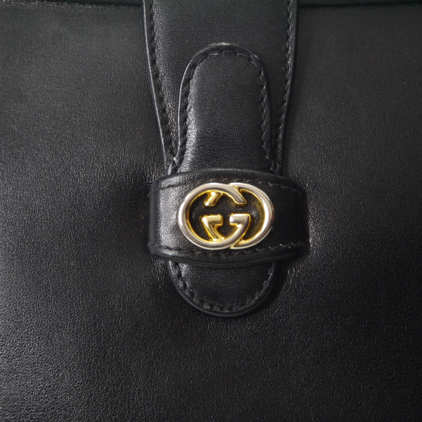 OLD Gucci　総革G金具ワンショルダー（黒）