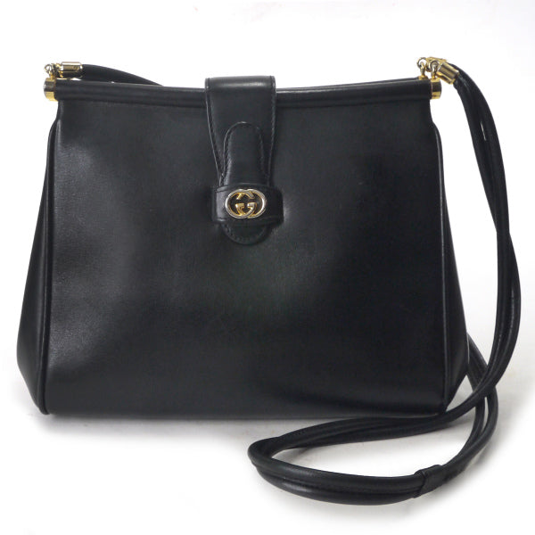 OLD Gucci　総革G金具ワンショルダー（黒）