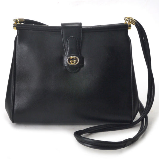 OLD Gucci　総革G金具ワンショルダー（黒）