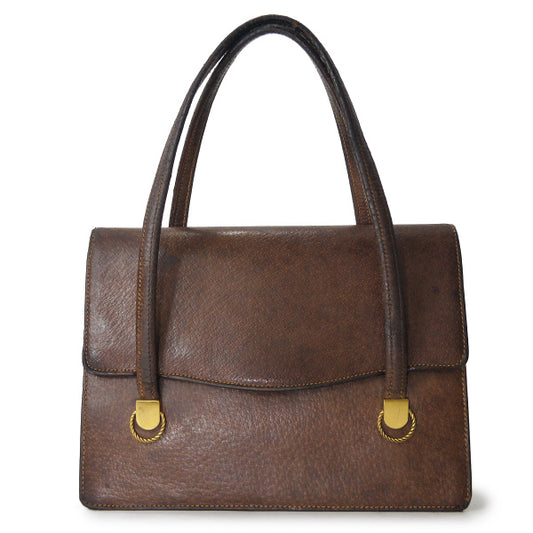 OLD Gucci　ピグスキンレザーミニハンドバッグ（茶）