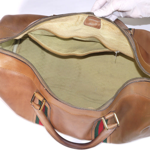 OLD Gucci　大型ボストン（茶・総皮）