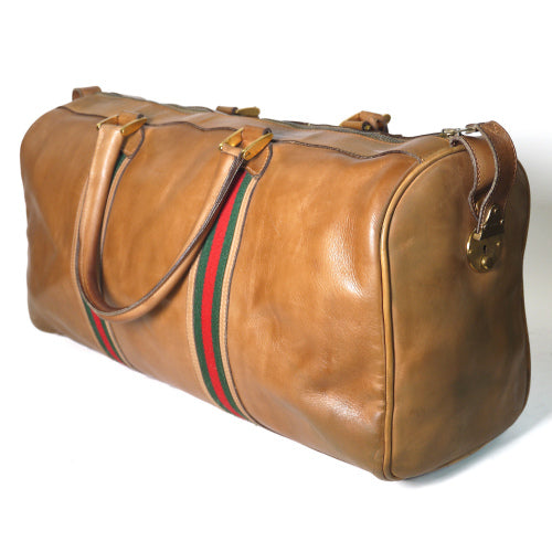 OLD Gucci　大型ボストン（茶・総皮）