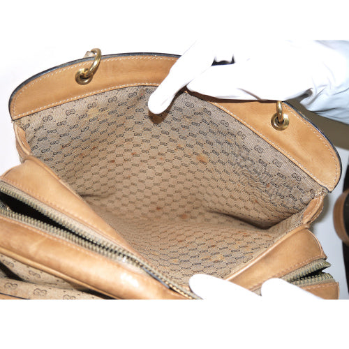 OLD Gucci マイクロＧGボストンキャメル