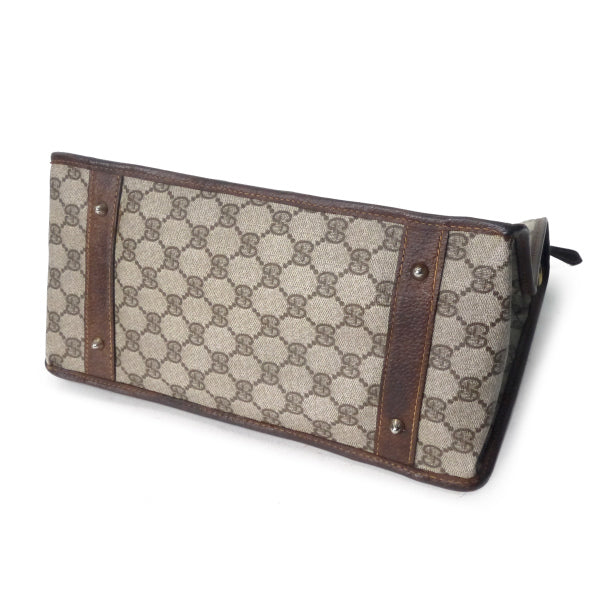 OLD Gucci スクエアミニボストン（茶・縦シェリー）