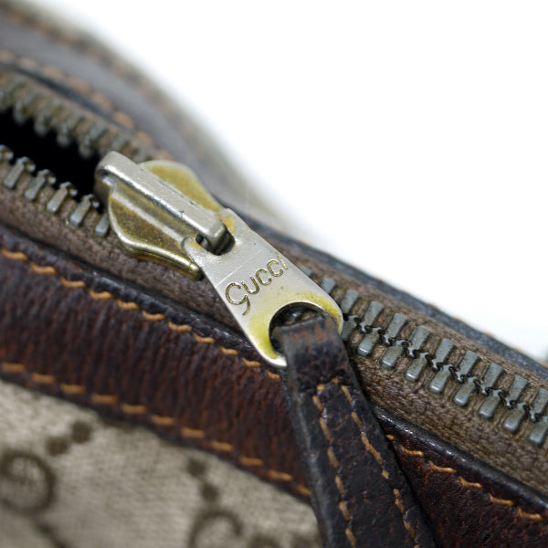 OLD Gucci スクエアミニボストン（茶・縦シェリー）