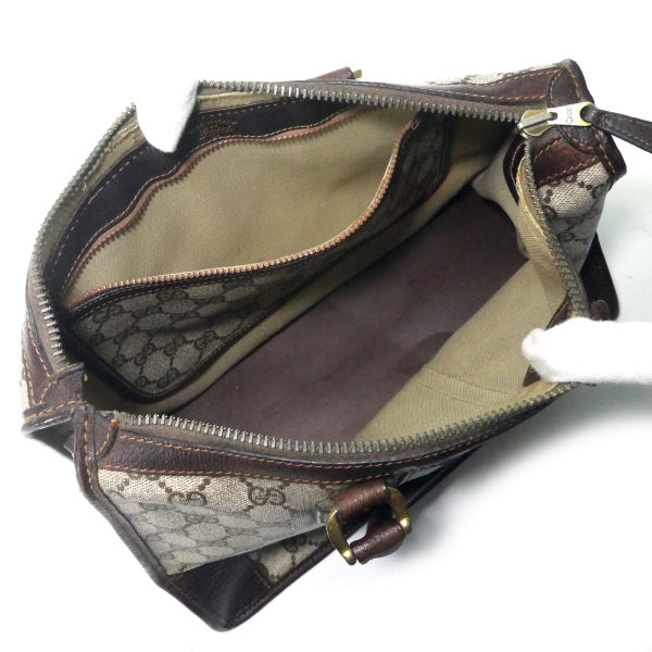 OLD Gucci スクエアミニボストン（茶・縦シェリー）