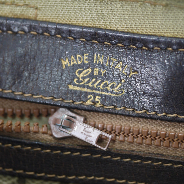 OLD Gucci スクエアミニボストン（茶・縦シェリー）