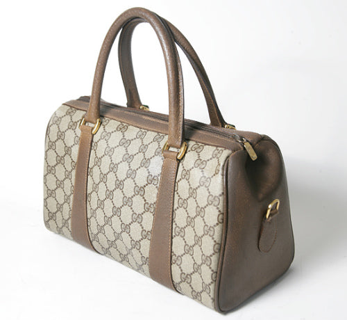 OLD Gucciサイド皮ミニシェリーボストン（茶）