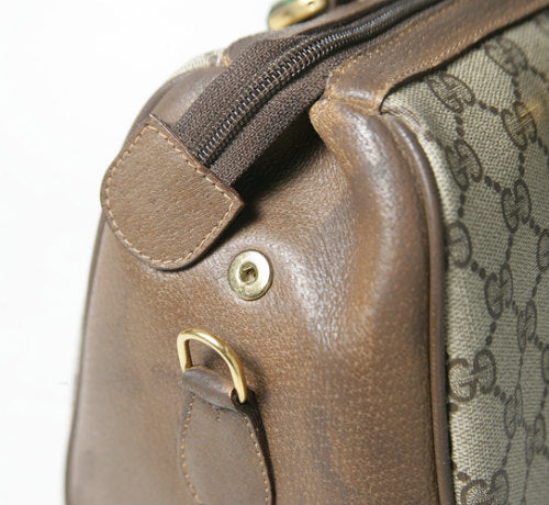 OLD Gucciサイド皮ミニシェリーボストン（茶）