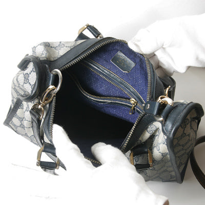 OLD Gucci ショルダー付きシェリーボストン（青）