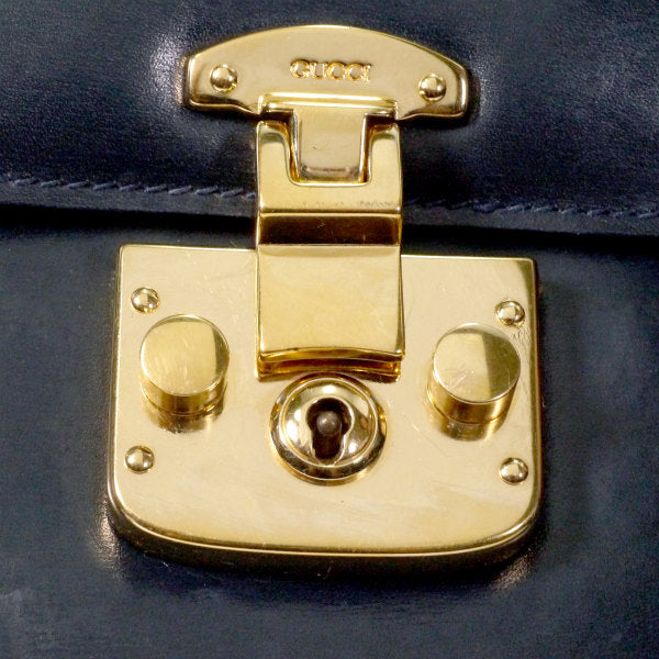 OLD Gucci ＜訳あり＞レディロック 総革2WAYバッグ（紺）