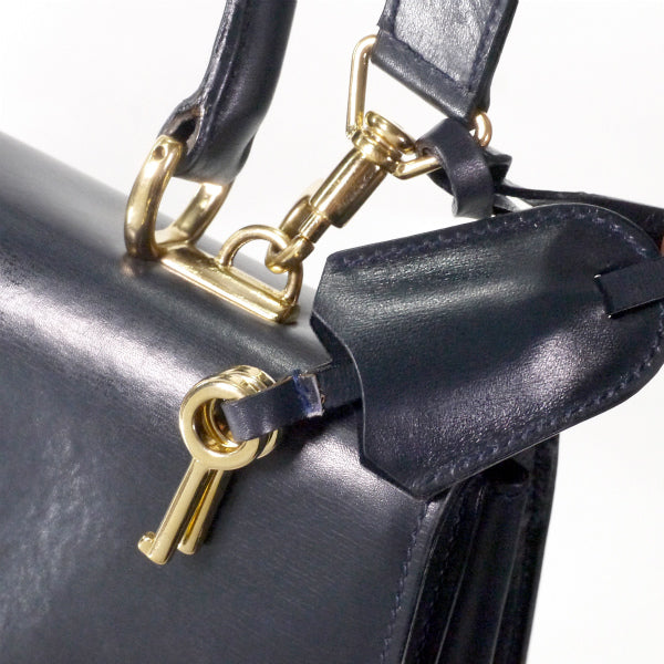 OLD Gucci ＜訳あり＞レディロック 総革2WAYバッグ（紺）